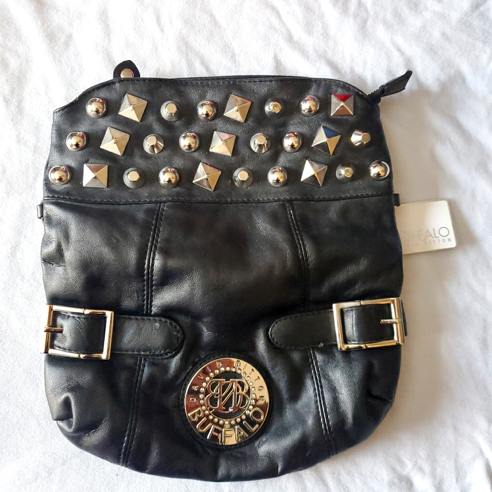 Black fold over clutch purse